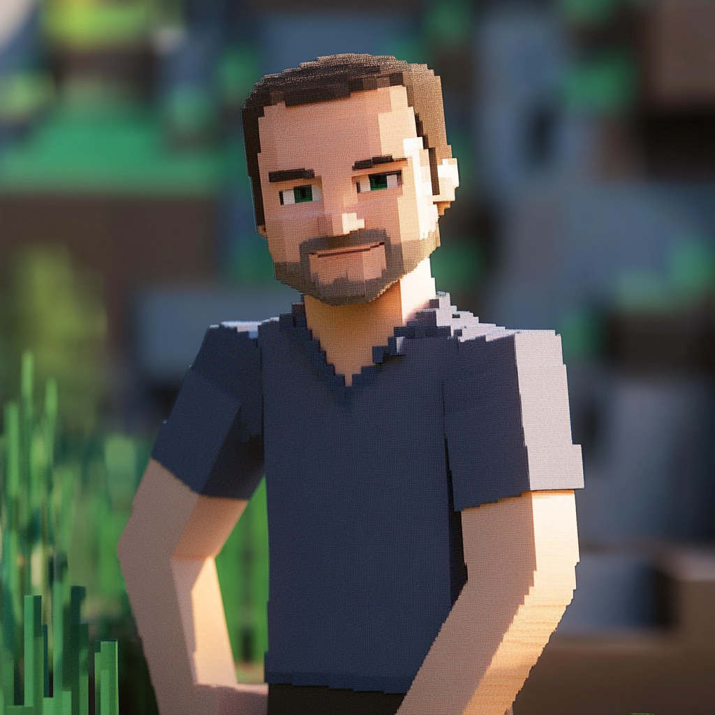 Andrej Karpathy in Minecraft style
