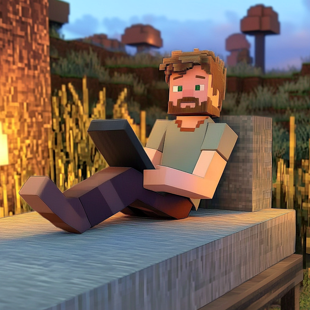 Levelsio in Minecraft style