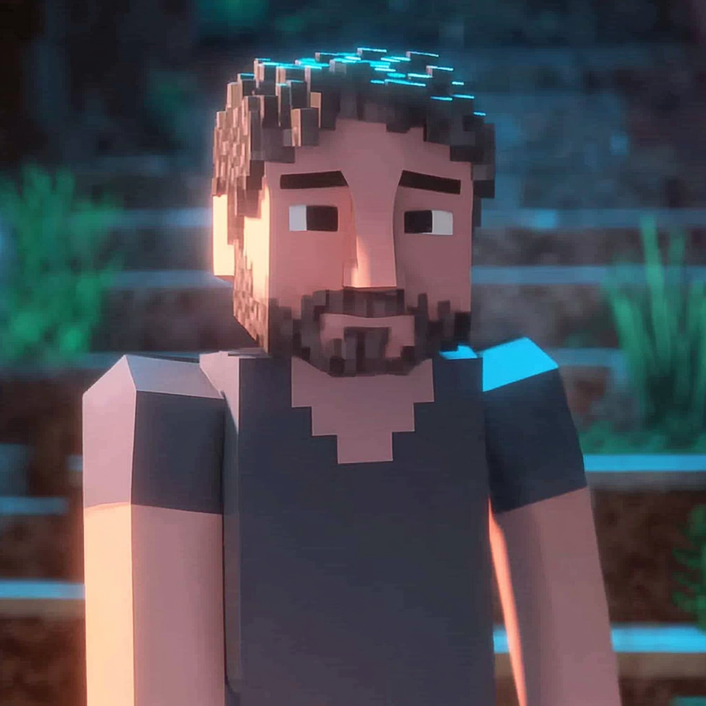 Ricardo Cabello (Mr.doob) in Minecraft style